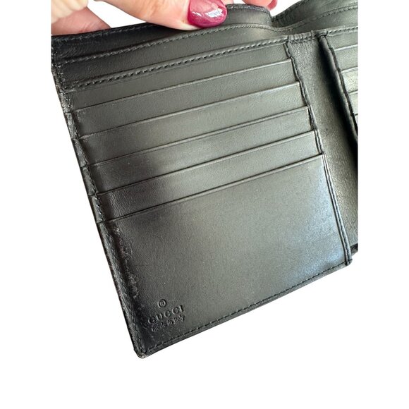 GUCCI Womens Vintage Black Leather Snap Clutch Wallet - Picture 8 of 11